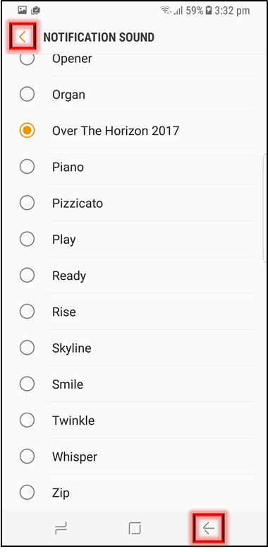 How to set an Audio file as a Message notification