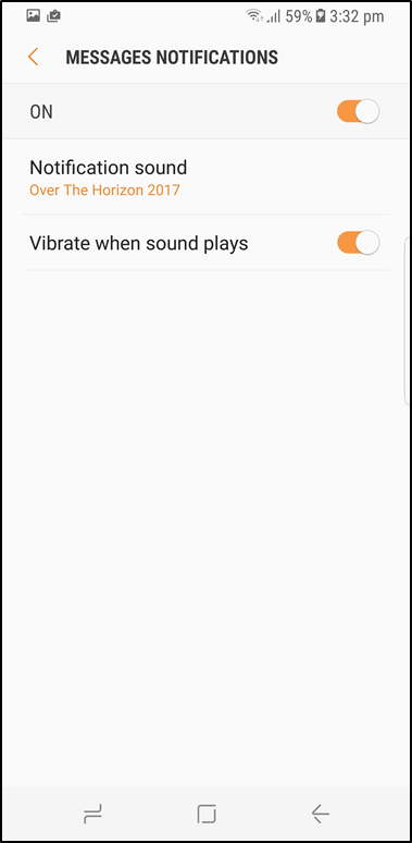 How to set an Audio file as a Message notification