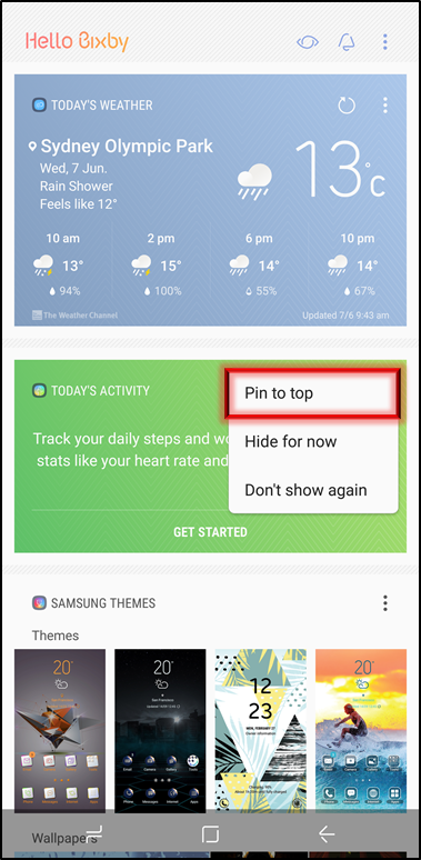 Pin to top