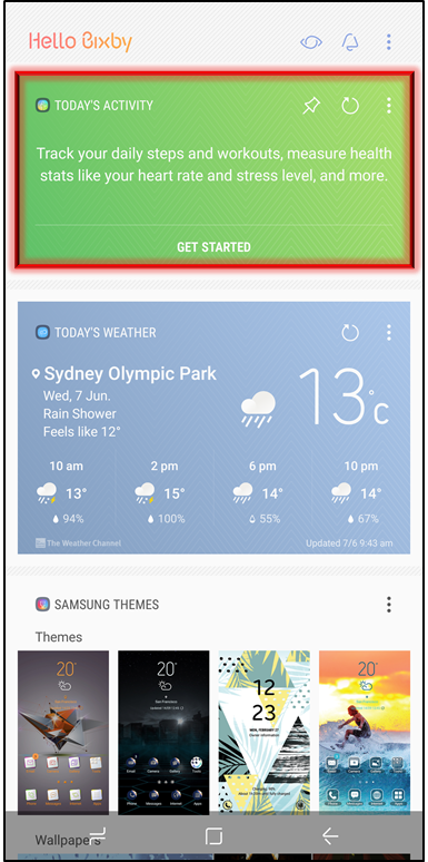 Card has been placed on top.