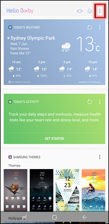 Tap More then Settings