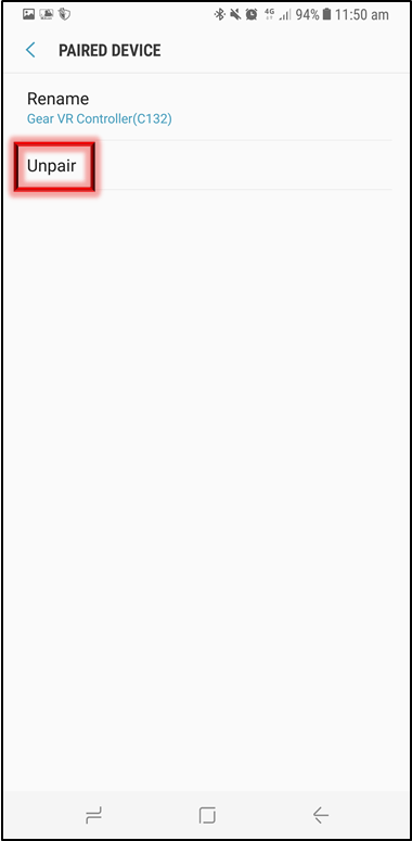 Tap Unpair