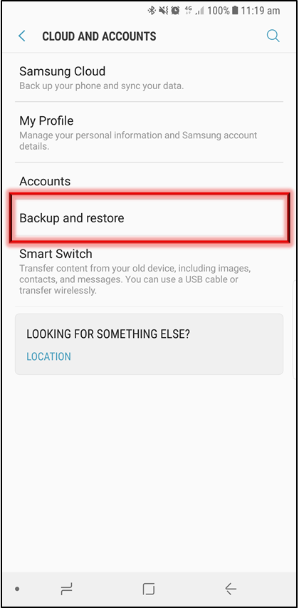 Tap on Backup and restore