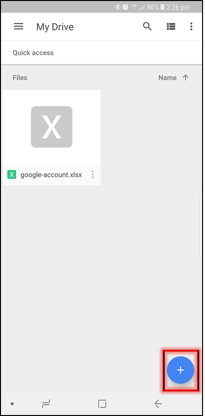 Tap on the Add icon to start uploading