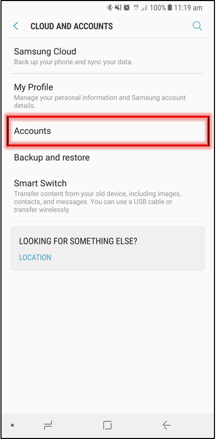 Tap on Accounts