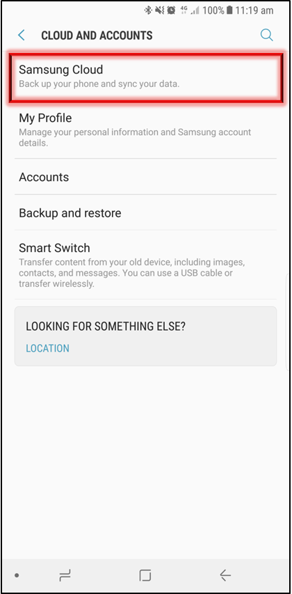 Tap on Samsung Cloud