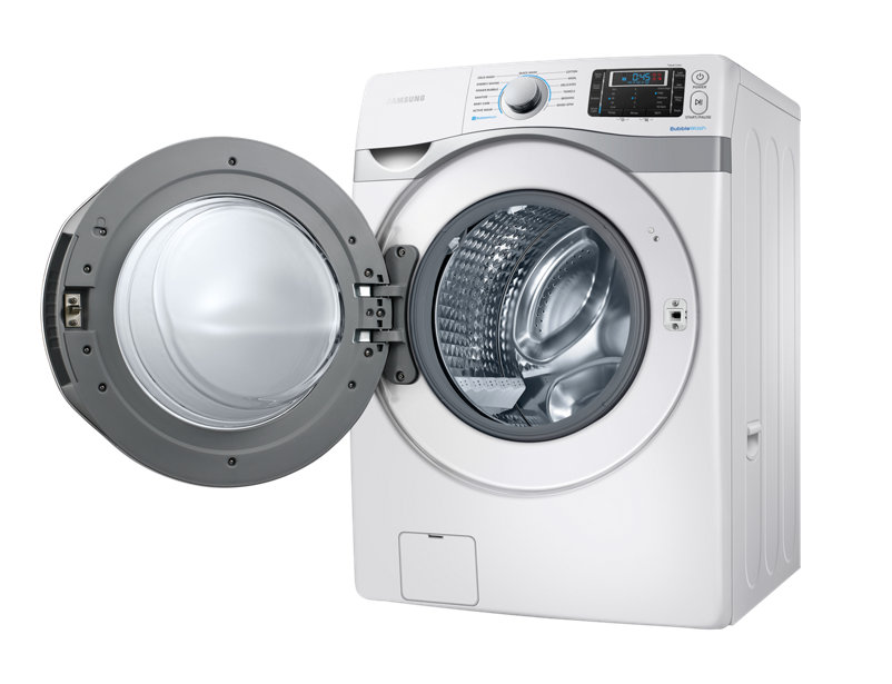 Can I reverse the direction of the door swing on my front load washing