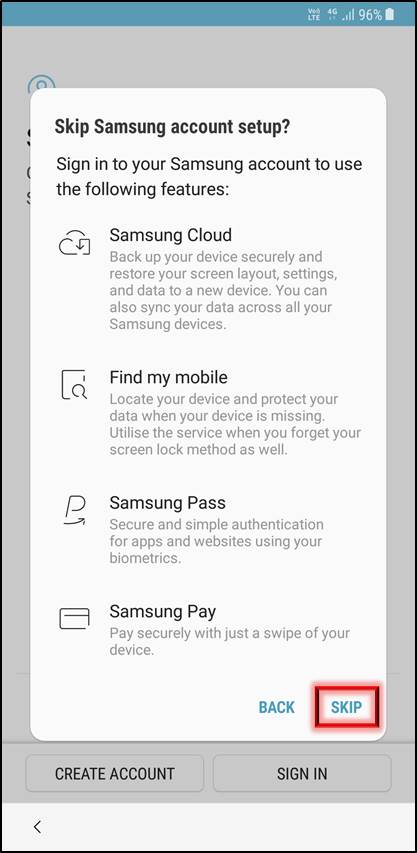 Samsung account