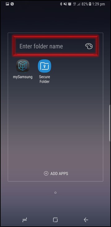 Enter folder name