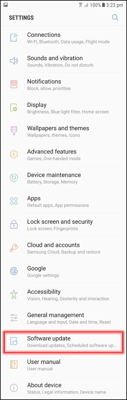 Go into the Settings menu > Software update