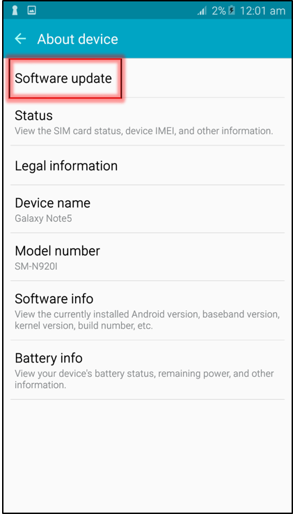 Tap on Software update