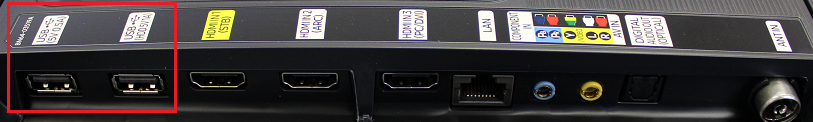 Поставете USB паметта в един от USB портовете на телевизора