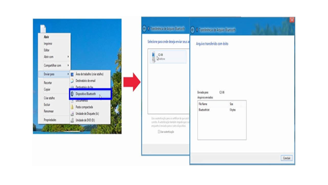 Dicas Rápidas: Quero transferir arquivos via Bluetooth.
