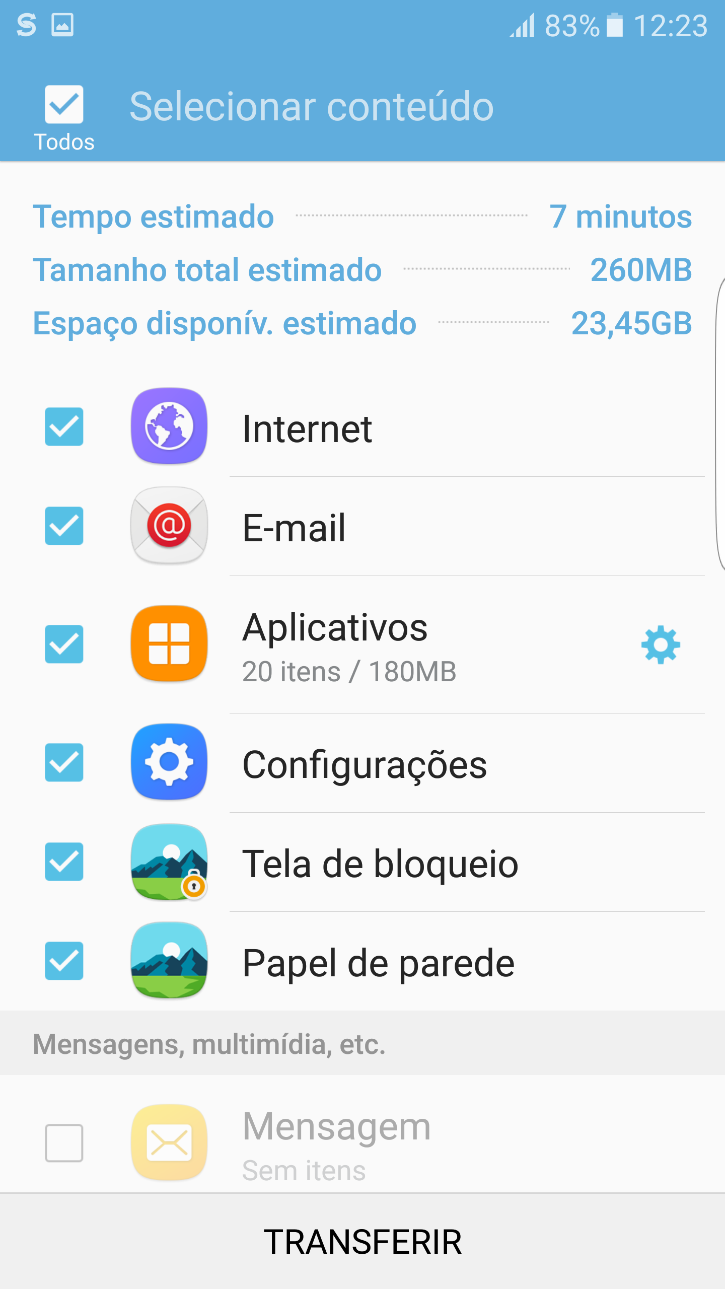 Como faço a transferência de dados do aparelho antigo para o Galaxy S7 edge | S7?