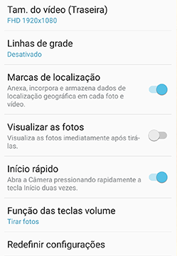 Como redefinir a câmera no J7 Prime?