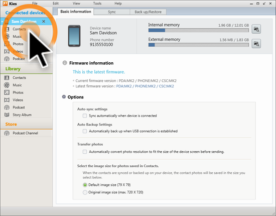 Kies: How do I import Contacts using Kies 2.6?