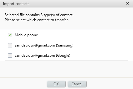 Kies: How do I import Contacts using Kies 2.6?