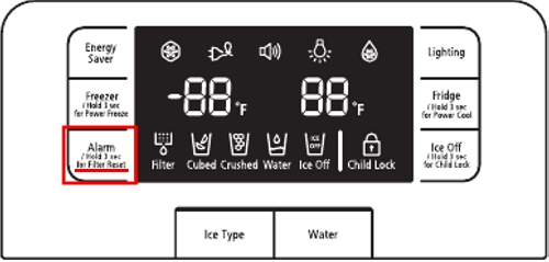 samsung fridge filter change light