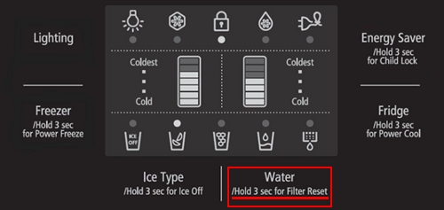 samsung fridge filter change light