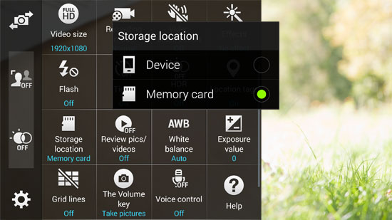 Where are my photos and videos stored on my Samsung Note?, and can I move them?