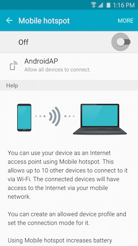 How do I set up the Mobile Hotspot or tethering on my Galaxy S6 Edge?