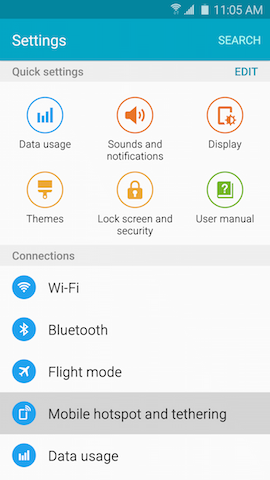 Galaxy S6: How do I set up the Mobile Hotspot or tethering on my Samsung Galaxy S6?