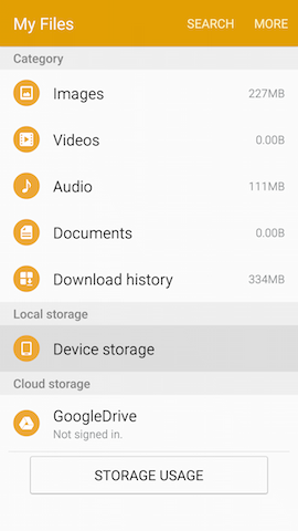 samsung storage stored s6 galaxy move them where folder open necessary device touch note