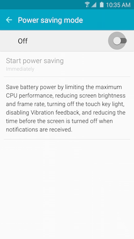 Galaxy S6: How do I turn on the power saving modes on my Samsung Galaxy S6?