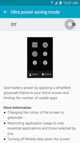 Galaxy S6: How do I turn on the power saving modes on my Samsung Galaxy S6?