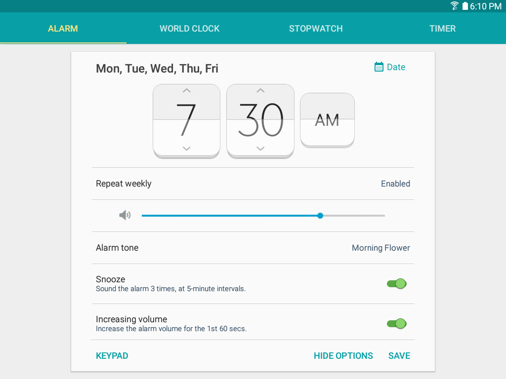 Galaxy Tab A: How do I set alarms on my Samsung Galaxy Tab A?