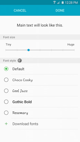 Galaxy Note5: How can I change the font size and style on my Samsung Galaxy Note5?