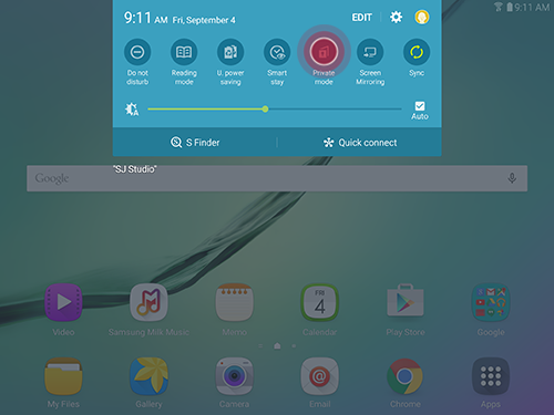 Galaxy Tab S2: How do I use Private mode on my Samsung Galaxy Tab S2?