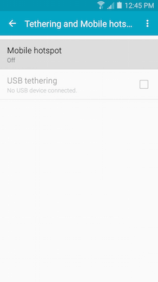 How do I set up the Mobile Hotspot or tethering features on my Samsung Galaxy A5?