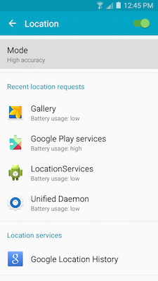 Galaxy A5: What Location settings (GPS) are available on my Samsung Galaxy A5?
