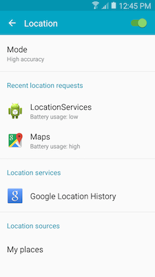 Galaxy A5: What Location settings (GPS) are available on my Samsung Galaxy A5?