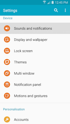 Galaxy A5: How do I change the application notifications on my Samsung Galaxy A5?