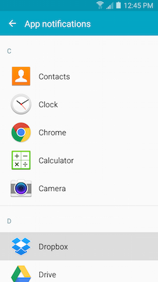 Galaxy A5: How do I change the application notifications on my Samsung Galaxy A5?