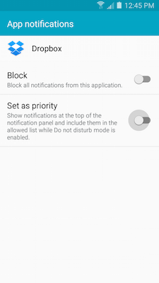 Galaxy A5: How do I change the application notifications on my Samsung Galaxy A5?