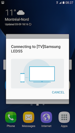 Galaxy S7: How do I display content from my Samsung Galaxy S7 on a television?