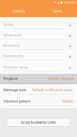 How can I assign different ringtones to different contacts on my Galaxy S7?