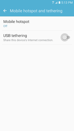 USB tethering 12