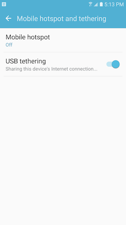 USB tethering 13