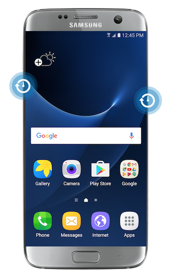 Samsung Galaxy S7 frozen : force reboot by pressing power and volume down keys for 20 seconds