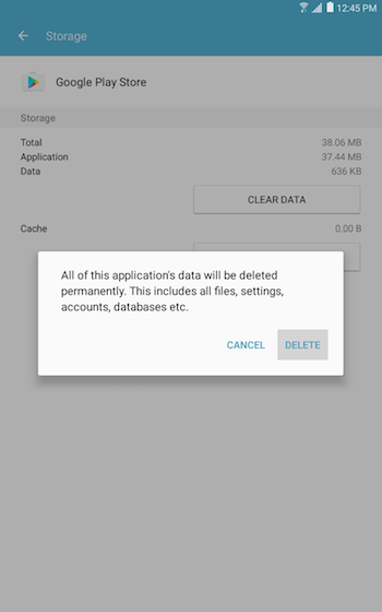 Clear the Application Data 6