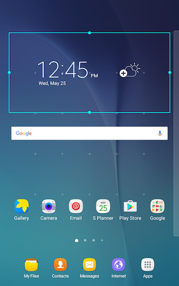 samsung tablet widgets