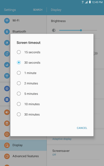 brightness & timeout 5