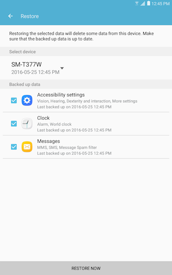 Backup & reset 8