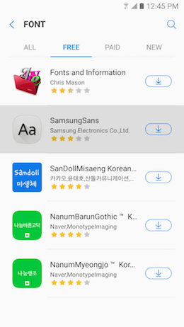 How can I change the font size and style on my Samsung Galaxy A5 2017?