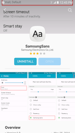 How can I change the font size and style on my Samsung Galaxy A5 2017?