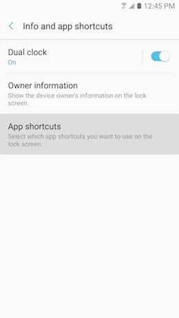 How can I pin apps on the lock screen of my Samsung Galaxy A5 2017 to quickly launch them?